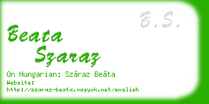 beata szaraz business card